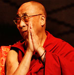 Photo of Tenzin Gyatso, the current Dalai Lama of Tibet